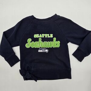 Girls Seattle Seahawks Navy Blue Crewneck Sweatshirt NFL Team Apparel Size 4/5